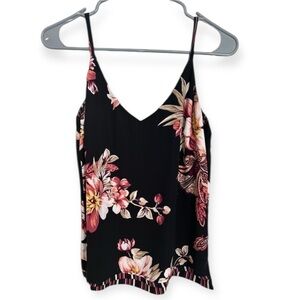 WHBM Floral and Striped V-Neck Reversible Camisole Top Women’s Tank Size XS